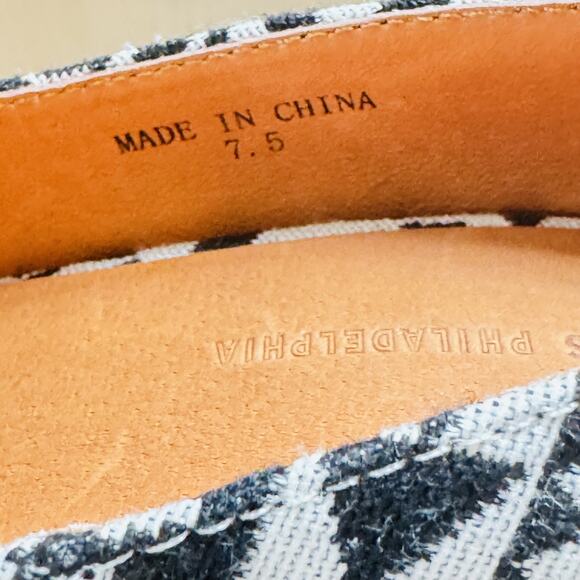 Schuler & Sons Shoes Womens 7.5 Black White Geometric Chunky Heels Anthropologie - Picture 12 of 12